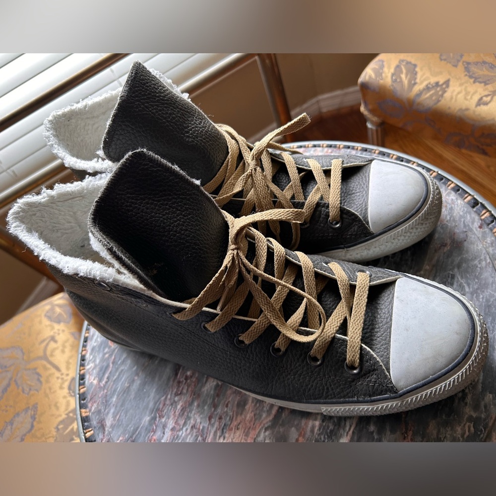 Converse Green Leather Sneakers